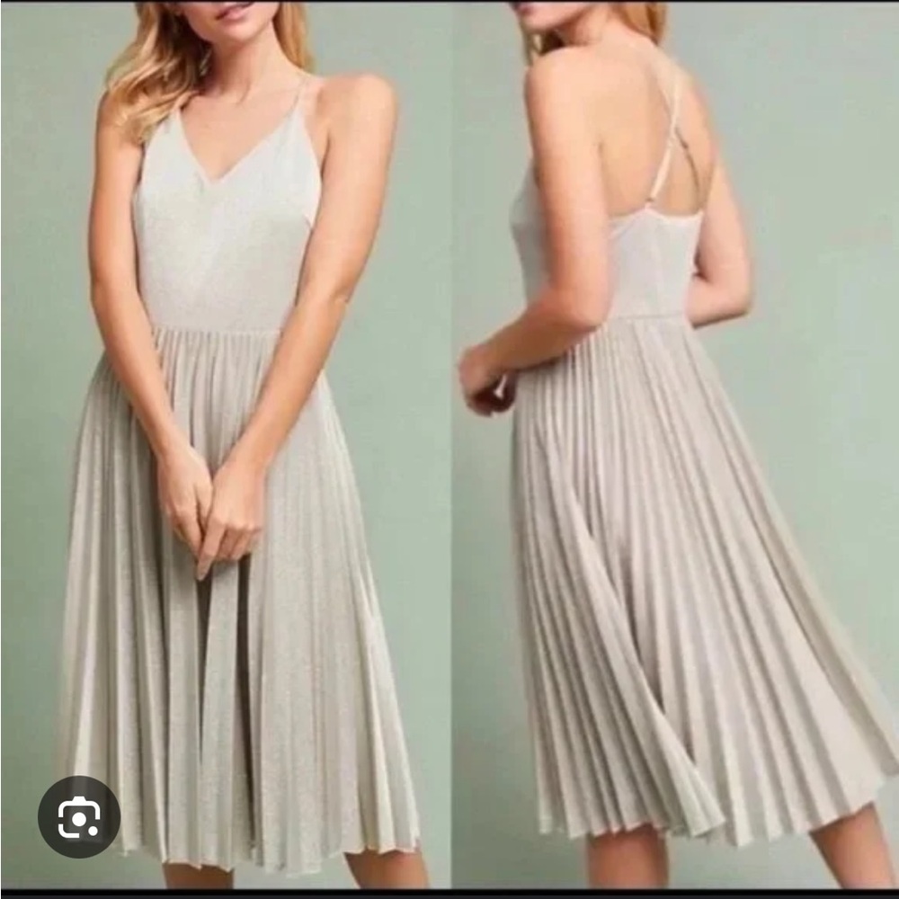 Anthropologie Elevenses Lunar Pleated Midi Dress